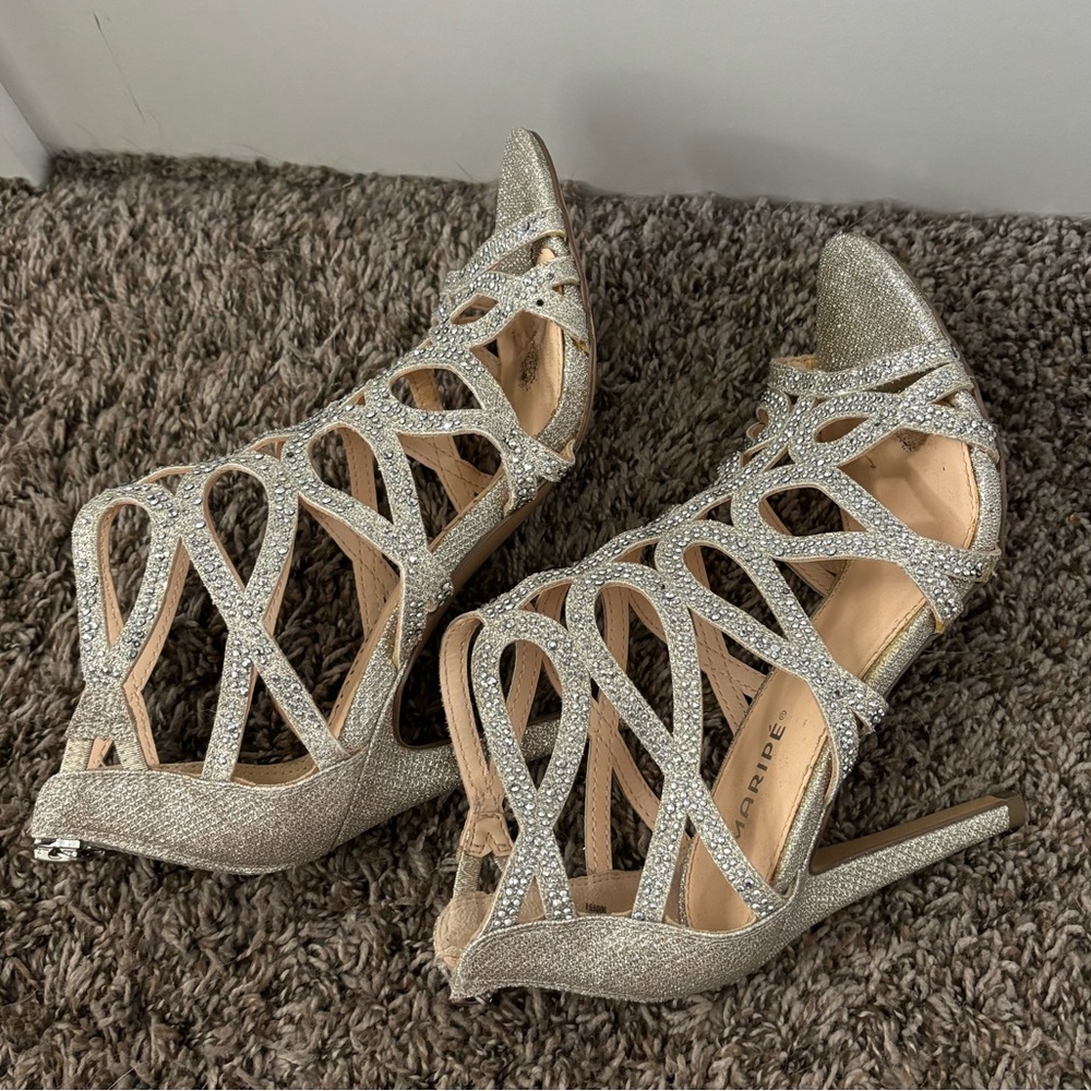 Dazzling Silver Strappy Heels